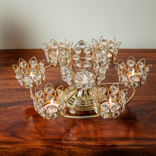 Crystal T Candle Holder Urli - Image 5