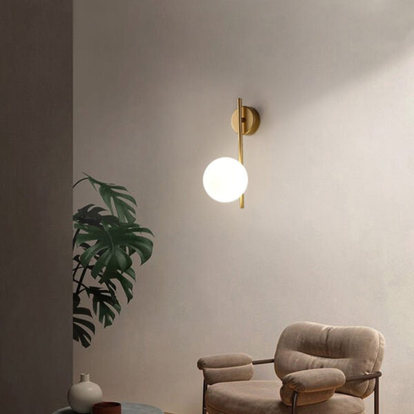 Nordic Metal Wall Light in White Dome - Image 5