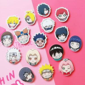 Naruto & Friends Acrylic Badge | Acrylic Safety Pins for Naruto Fans