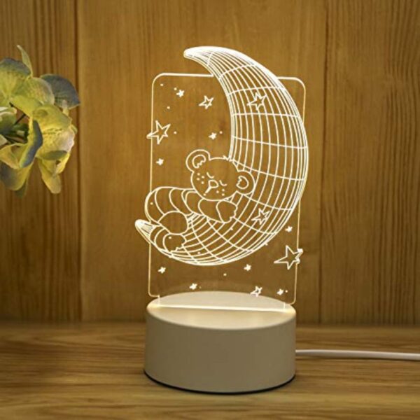 Sleepy Moon Acrylic Lamp | [3D] Illusion Lamp with Holographic Look - Image 3