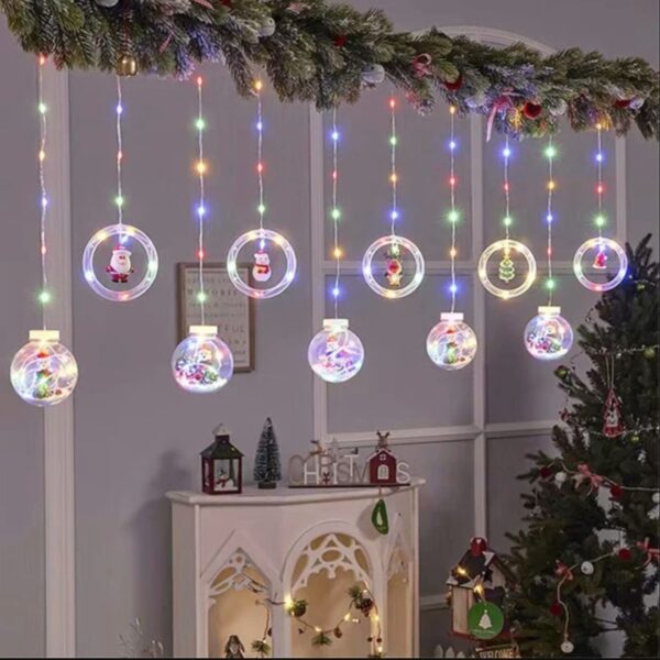 Christmas LED Light Curtain | Santa and Christmas Spirit Light