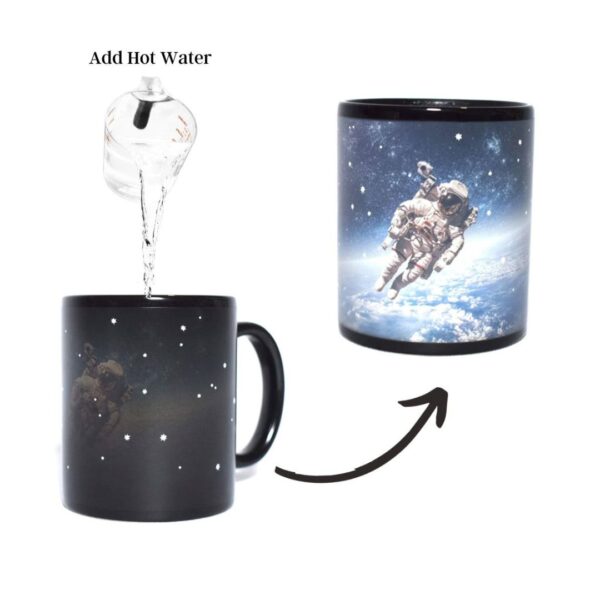 Innovative Heat-Sensitive Space Mug | Color Changing Astronaut Mug for Space Lovers