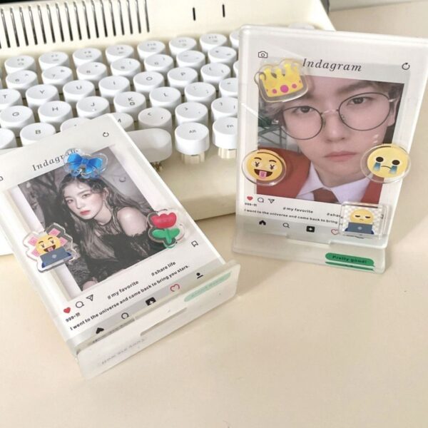 Cutest Polaroid Photo Frame | 3 inch Desktop Photo Frame with Emoji Sticker - Image 3