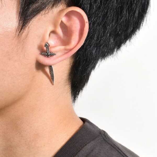 Cool Katana Ear Stud | Dagger Ear Stud for Pierced Ear | Anime Jewelry - Image 3