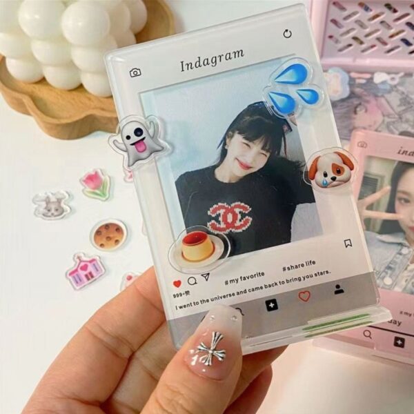 Cutest Polaroid Photo Frame | 3 inch Desktop Photo Frame with Emoji Sticker