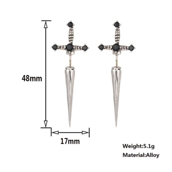 Cool Katana Ear Stud | Dagger Ear Stud for Pierced Ear | Anime Jewelry - Image 5