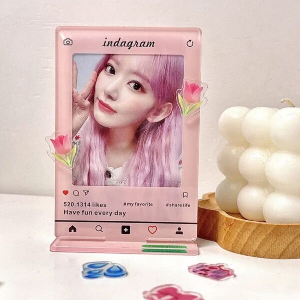 Cutest Polaroid Photo Frame | 3 inch Desktop Photo Frame with Emoji Sticker - Image 2