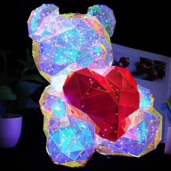 The Shiny Bear Lamp | Reflective LED Light Bear with Red Heart [With Gift Box] - Image 2