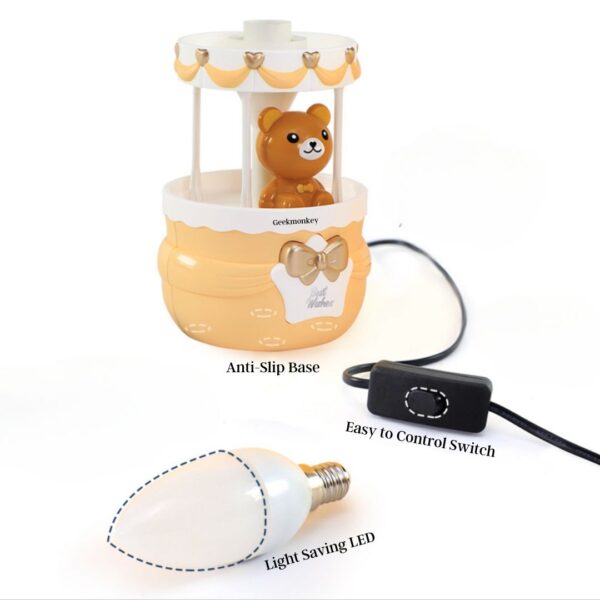 Hot Air Balloon Lamp | Cute Bear Plug-in Bedside Lamp - Image 3