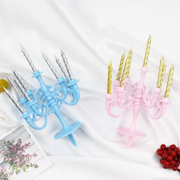 Retro Cake Candle Stand | Candelabra Style Cake Candles with 5 Candles - Image 4