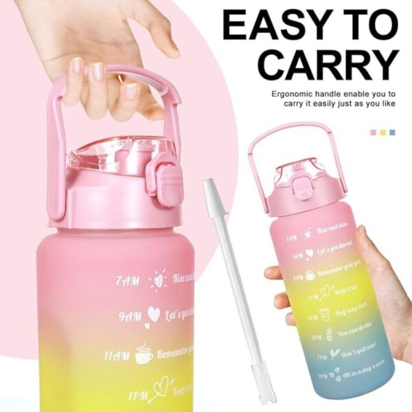 Sporty Motivational Water Bottles Set Of 3 (Multicolour) - Image 3