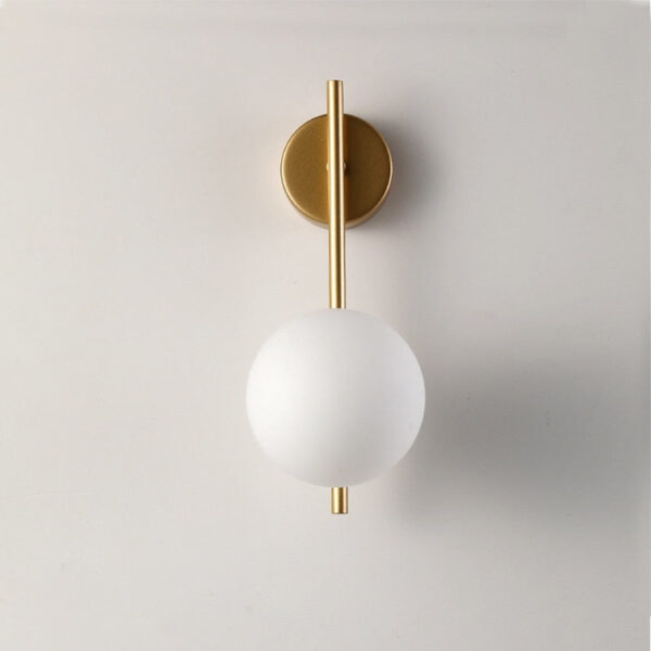 Nordic Metal Wall Light in White Dome - Image 2