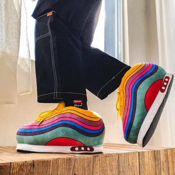 Geekmonkey Rainbow Plush Sneaker Shoes | Stylish and Cozy | Unisex - Image 4