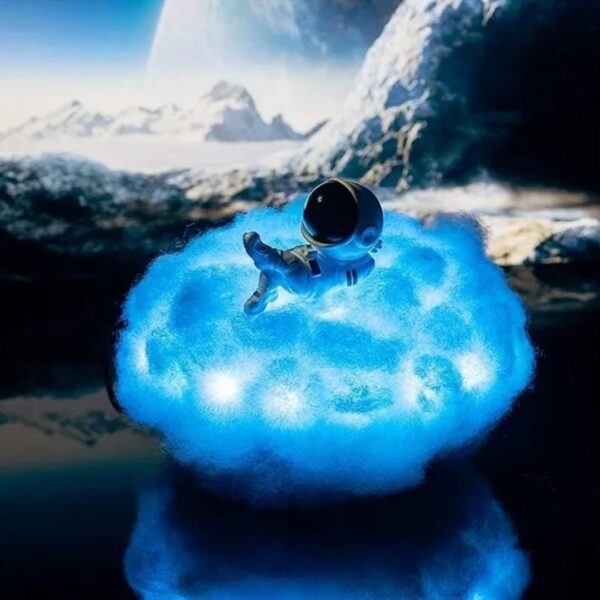 Astronaut on Cloud Lamp | 3D Fluffy Cloud Lamp [12 Colours & 366 Modes]