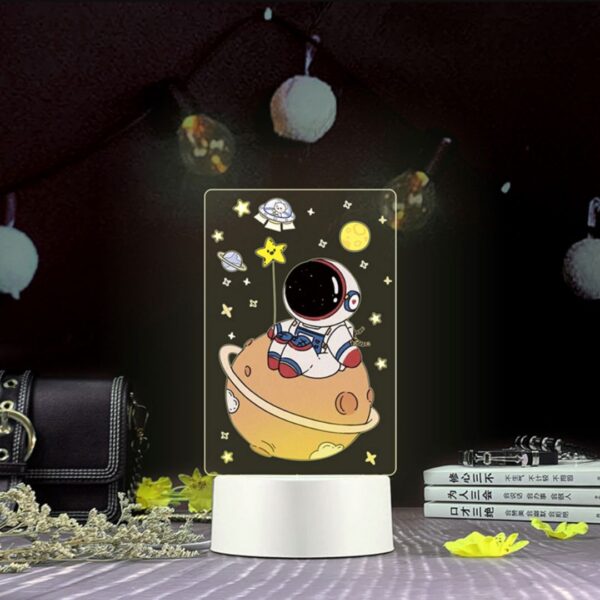 Astronaut Acrylic Lamp - Colored Lamp | 3D Look Acrylic Holographic Lamp - Image 3