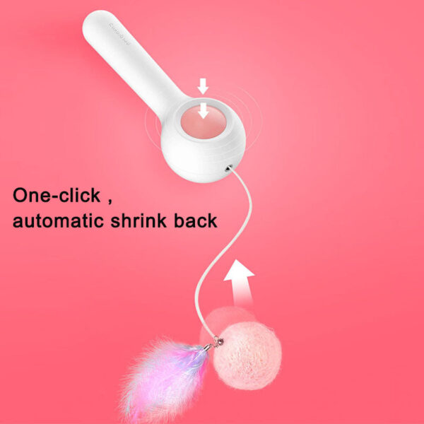 Cat Retractable Stick Feather Toy - Image 3