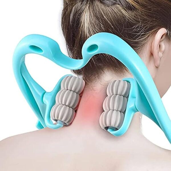 Manual Neck Massager, Trigger Point Roller Self Massager for Pain Relief deep Tissue Handheld Shoulder Massager Tool with 6 Balls Massage Point Suitable for Legs Waist Neck and Shoulder Relaxer