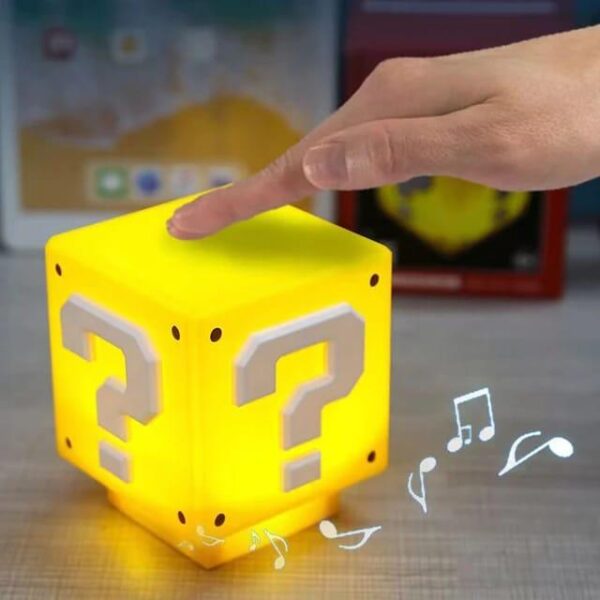 Super Mario Mini Question Block Night Light Lamp Coin Sounds with USB