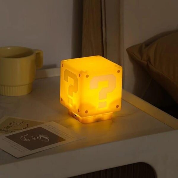 Super Mario Mini Question Block Night Light Lamp Coin Sounds with USB - Image 2