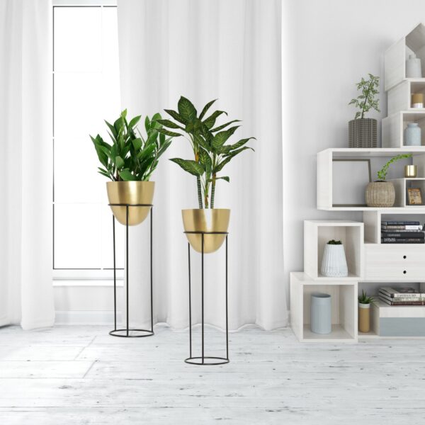 Metal Planter With Gold Stand - Image 6